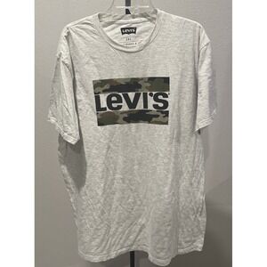 Levi's Mens TShirt Camo Logo Graphic Pullover Short Sleeve Stretch Size 2XL 0001